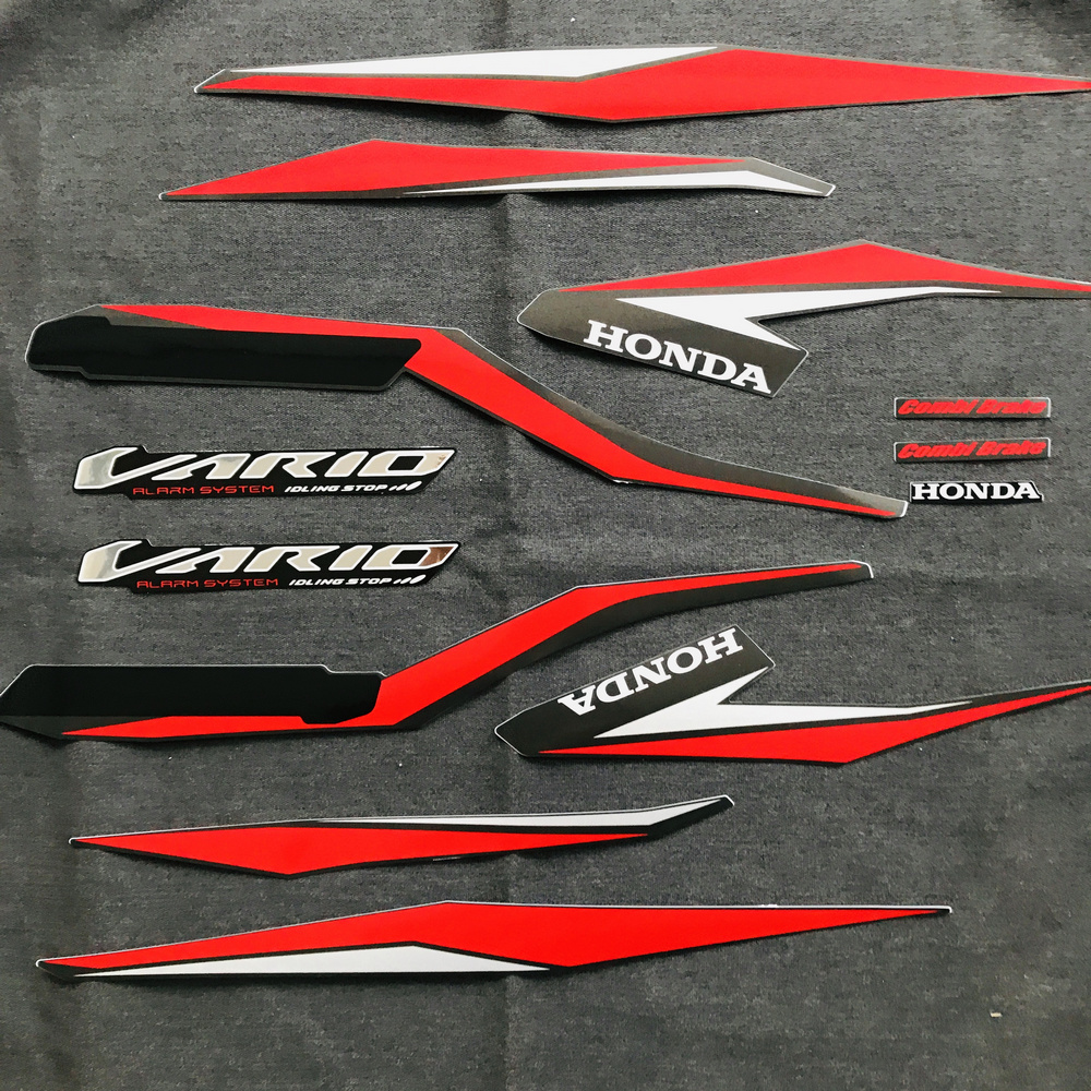 Bộ tem 3 lớp thái lan dán xe máy VARIO 2018 (màu đen đỏ)