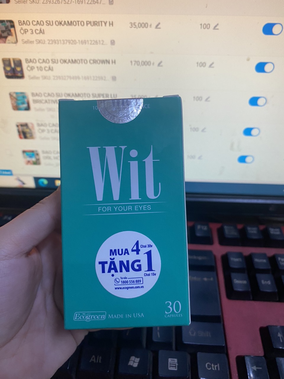 Bảo vệ mắt wit ecogreen hộ 30 viên
