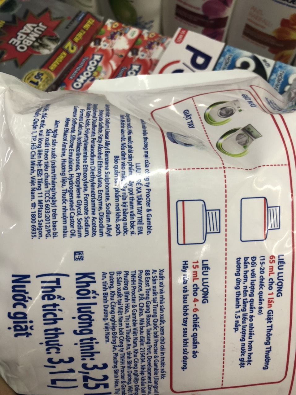 TÚI NƯỚC GIẶT ARIEL  3,25KG