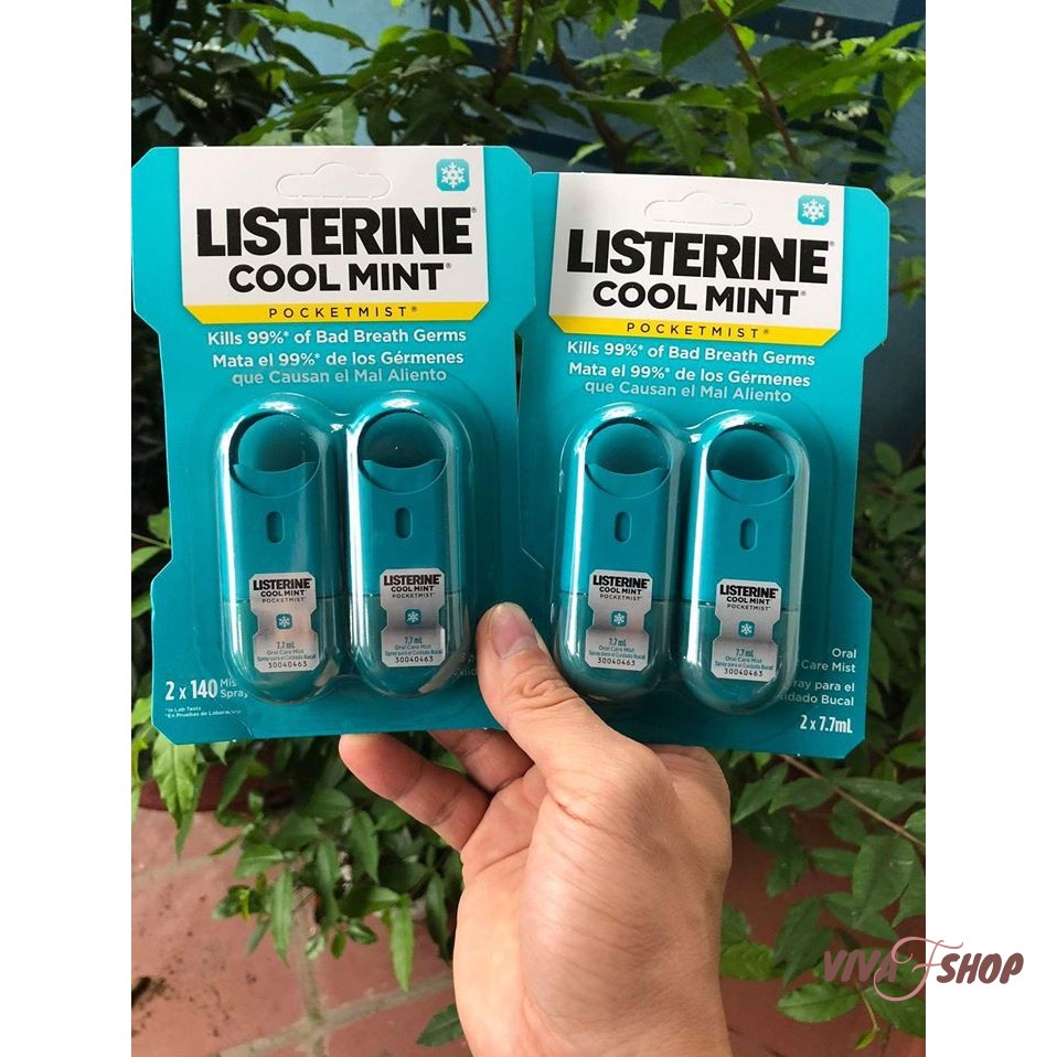 Xịt thơm miệng LISTERINE [HCM] Cool Mint Pocktmist 7.7ml |Sịt thơm miệng