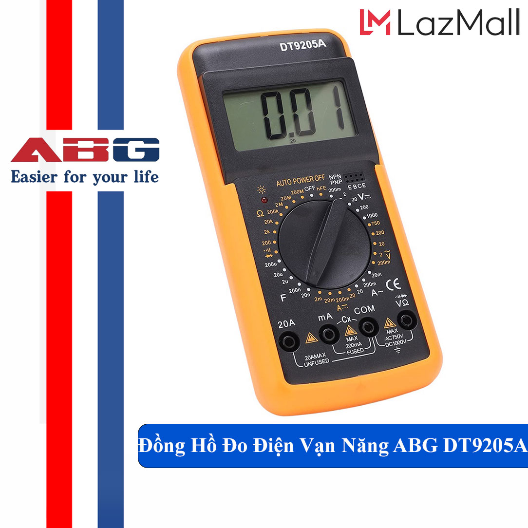 Đồng hồ đo điện vạn năng kỹ thuật số abg dt9205a
