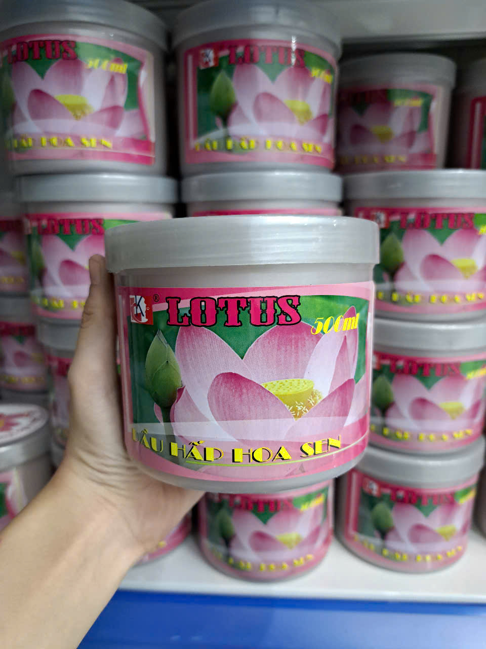 Jar of Oil-Absorbing Cream - Hair Treatment - Hair Conditioner Pink Lotus