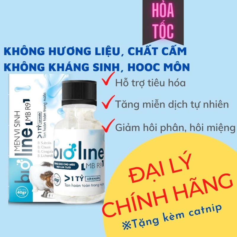 ☢▲✚ cocosho shop Men Vi Sinh Cho Chó Mèo Men Tiêu Hóa Cho Chó Mèo BIOLINE MBR9 Giảm tiêu chảy Táo bón Biếng ăn Bệnh vặt Hôi phân