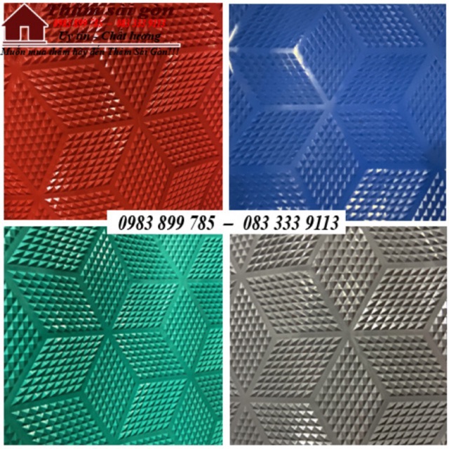Thảm nhựa 3D kim cương PVC chống trơn (không thoát nước) khổ 90cm x 50cm