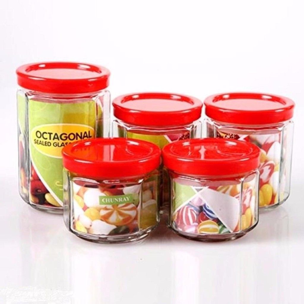 Bộ gia vị thuỷ tinh 5 chiếc