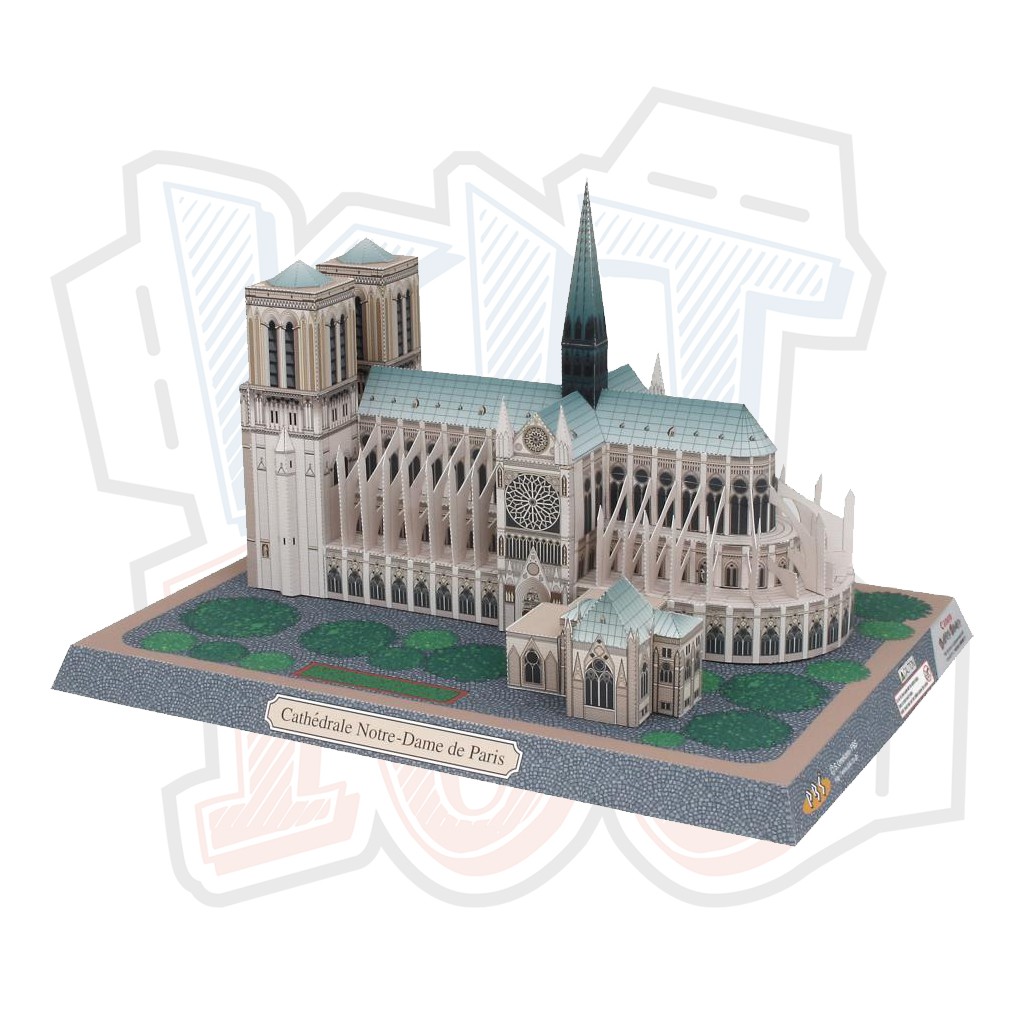 Mô hình giấy kiến trúc Pháp Nhà thờ đức bà Notre Dame de Paris