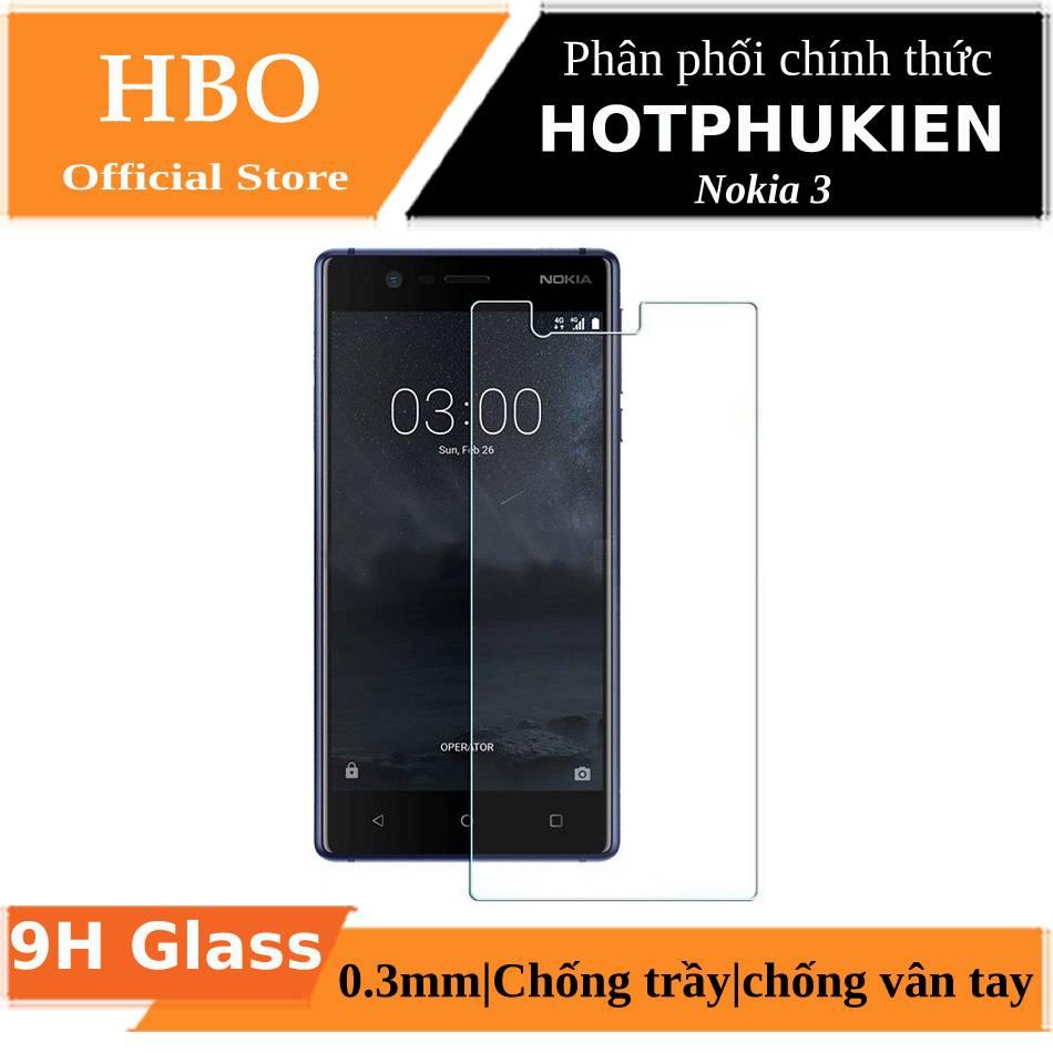 [HCM]Miếng dán kính cường lực Nokia 3 hiệu HBO (độ cứng 9H mỏng 0.3mm hạn chế bám vân tay)(Mua 1 tặng 1) - Phân phối bởi Hotphukien