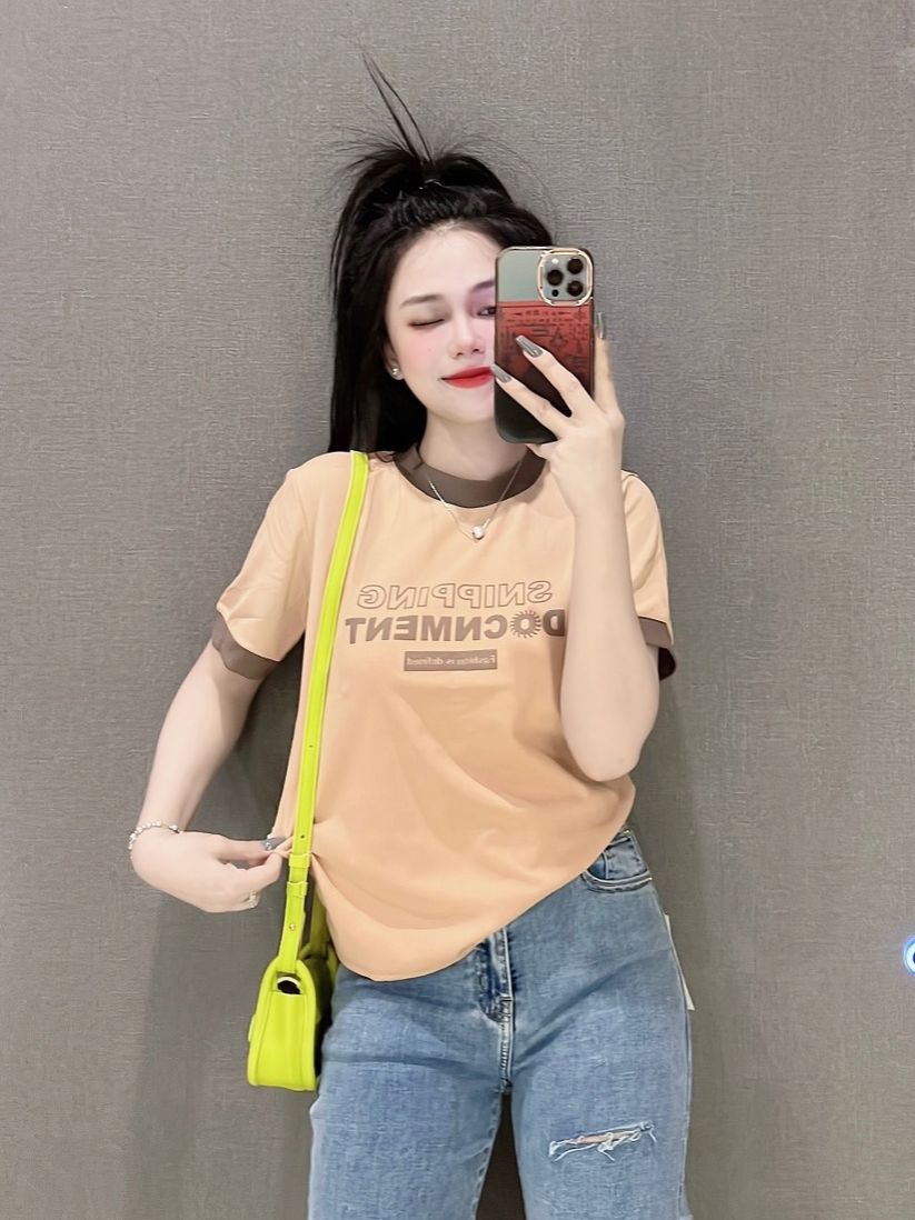 Áo thun nữ Tay Lỡ dáng ôm nhẹ babytee phối viền