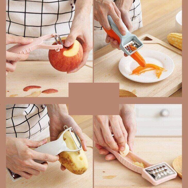 Nạo Gọt Rau Củ Quả 2In1 Nhựa Lúa Mạch