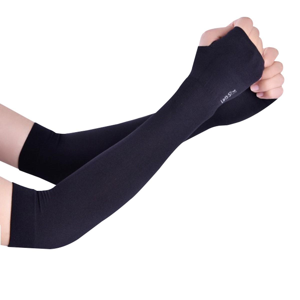 [HCM]Găng tay chống nắng xỏ ngón Aqua-X Lets Slim (Đen)