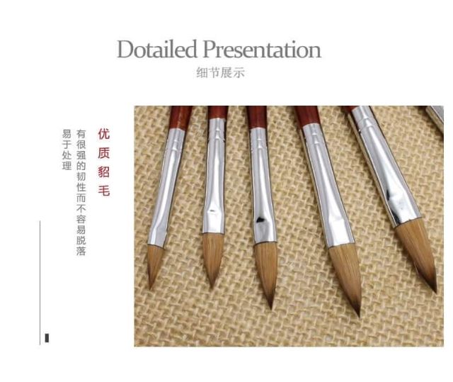 Cọ Đắp Móng Bột Kolinsy Số Từ 8-18