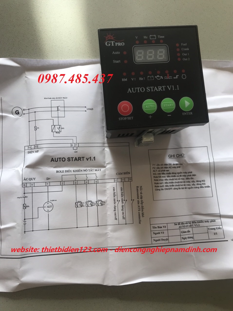 Bộ trợ đề máy phát điện - Bộ điều khiển  AUTO START V1.1
