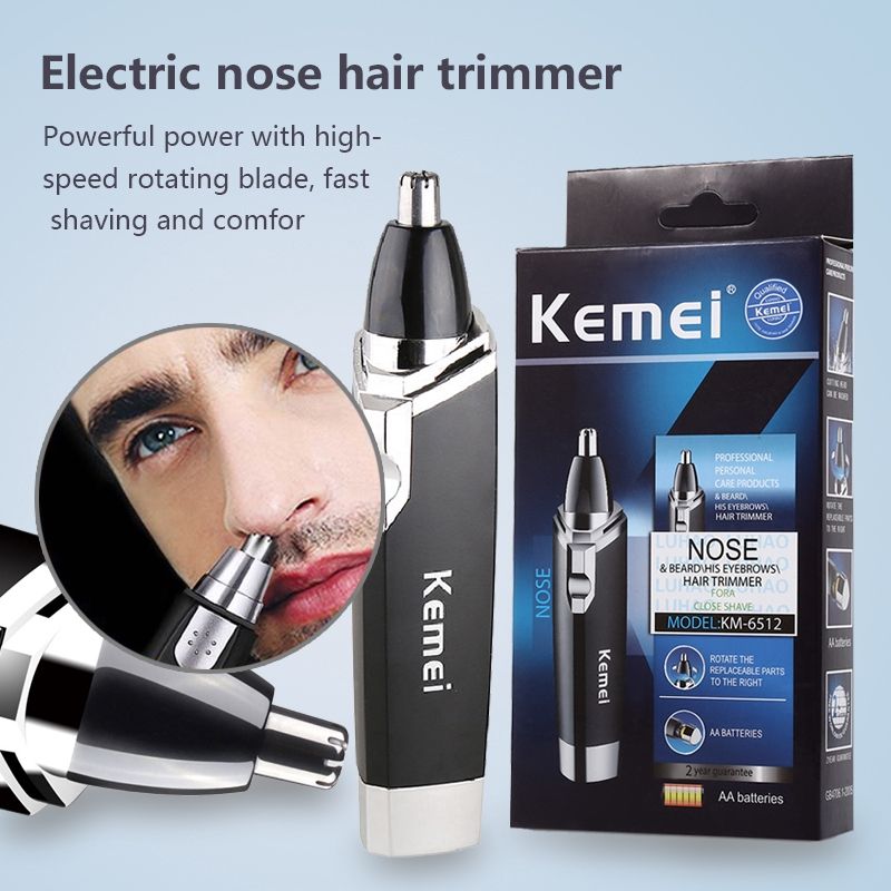 Máy tỉa lông mũi kemei km-6512 dùng pin tiện lợi , dụng cụ cắt tỉa lông mũi , bảo hàng 12 tháng