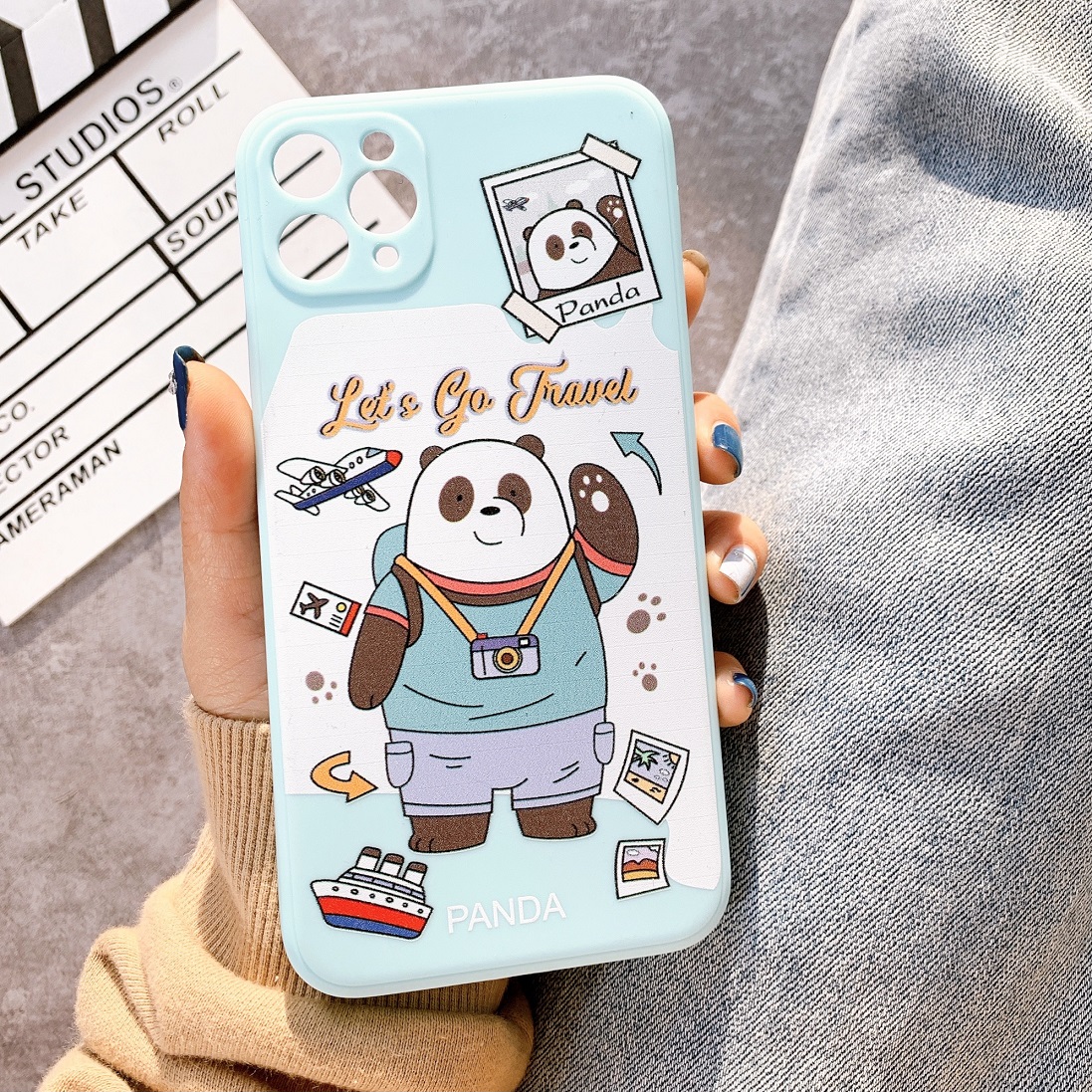 Ốp Lưng Silicon Màu Bảo Vệ Camera THREE BEARS