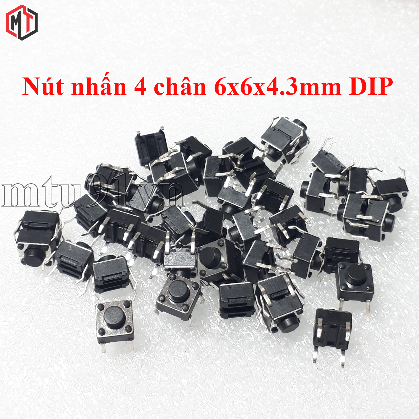 15 cái - Nút nhấn 4 chân 6x6x4.3mm DIP