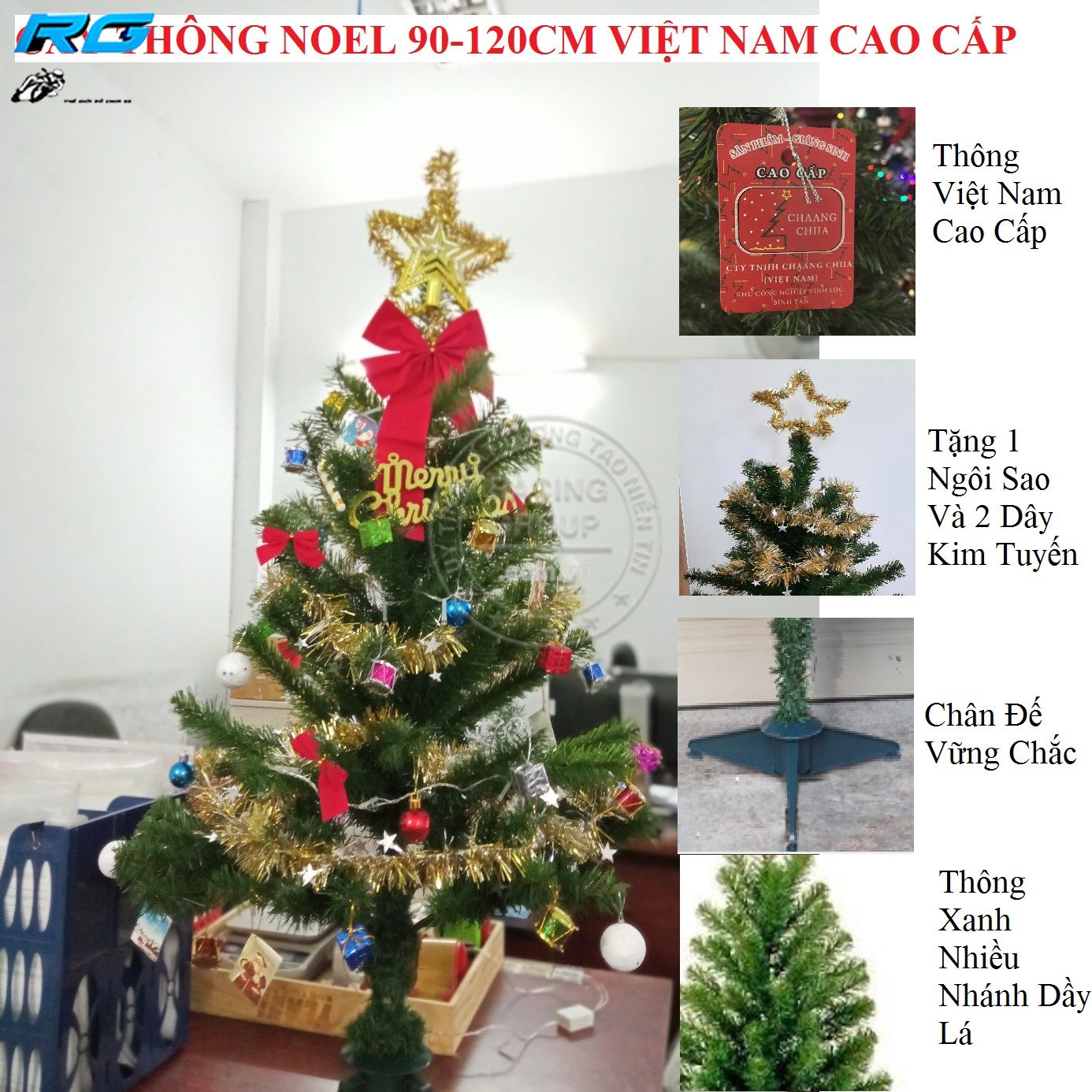 Cây Thông Noel 90Cm Cao Cấp Tán Dày Trang Trí Nhà Cửa Mùa Giáng Sinh