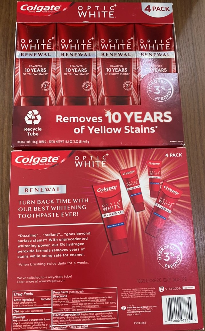 Kem đánh răng Colgate Optic White Renewal 116g x4 tuýp