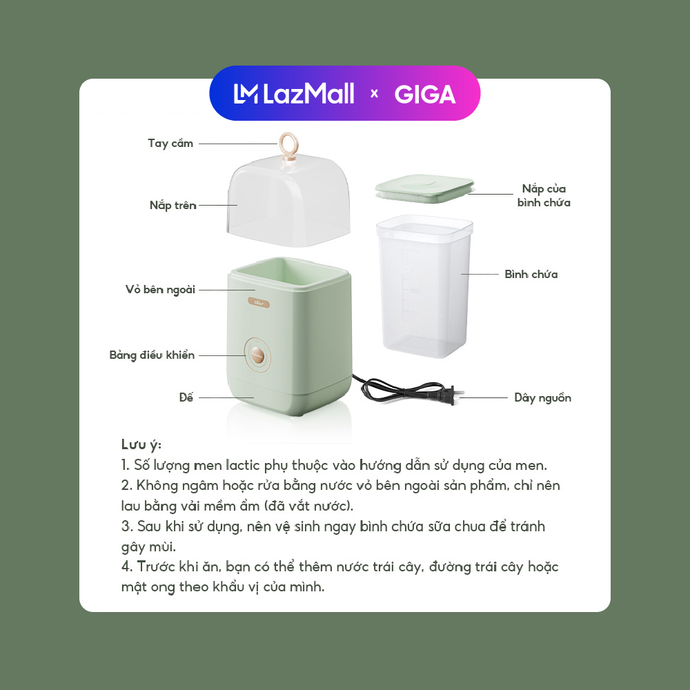 Máy làm sữa chua 1L Bear SB-SC12C