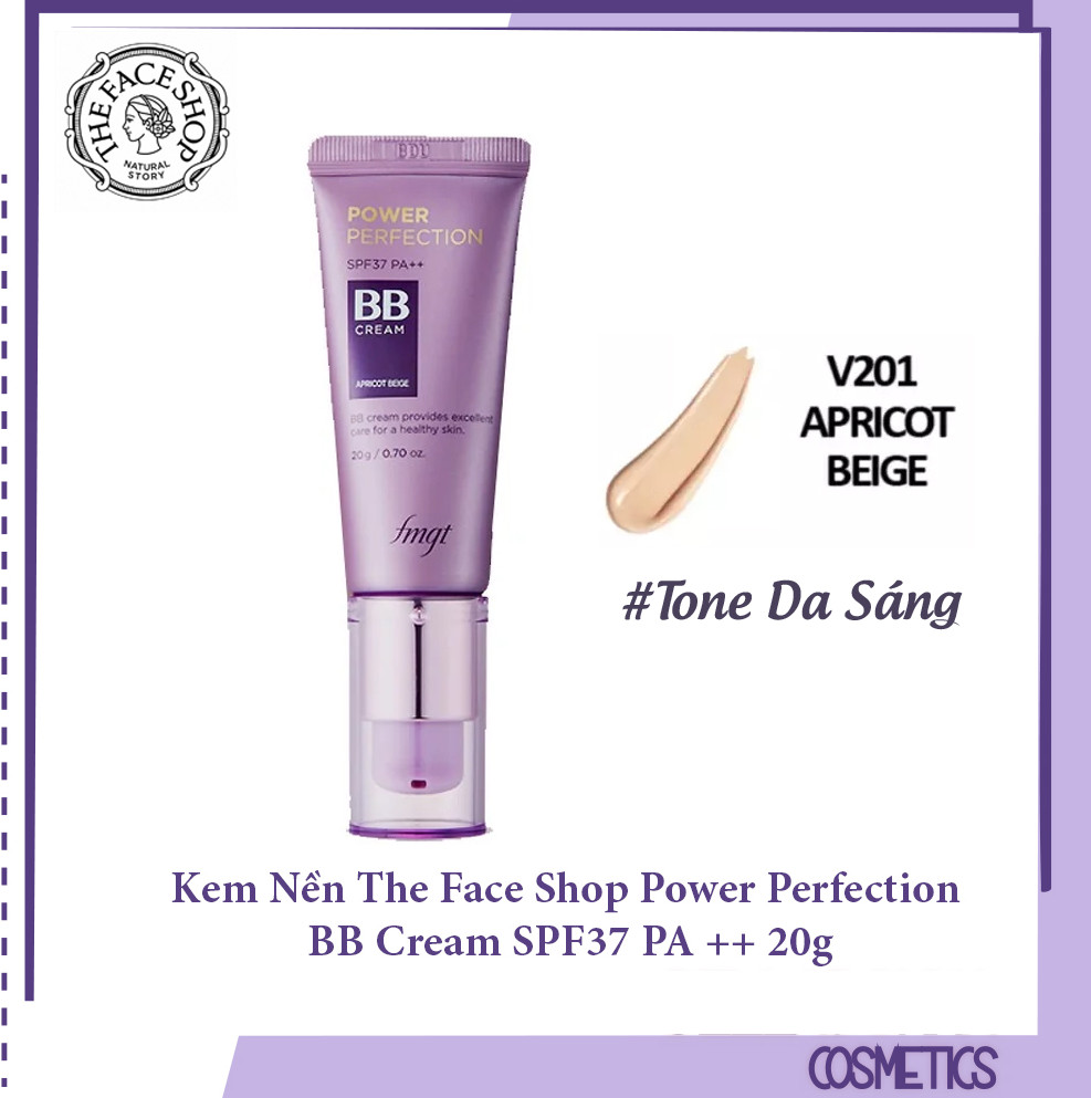 Kem nền bb cream the face shop face it power perfection spf37 pa++ 20ml #v201 light beige #v203