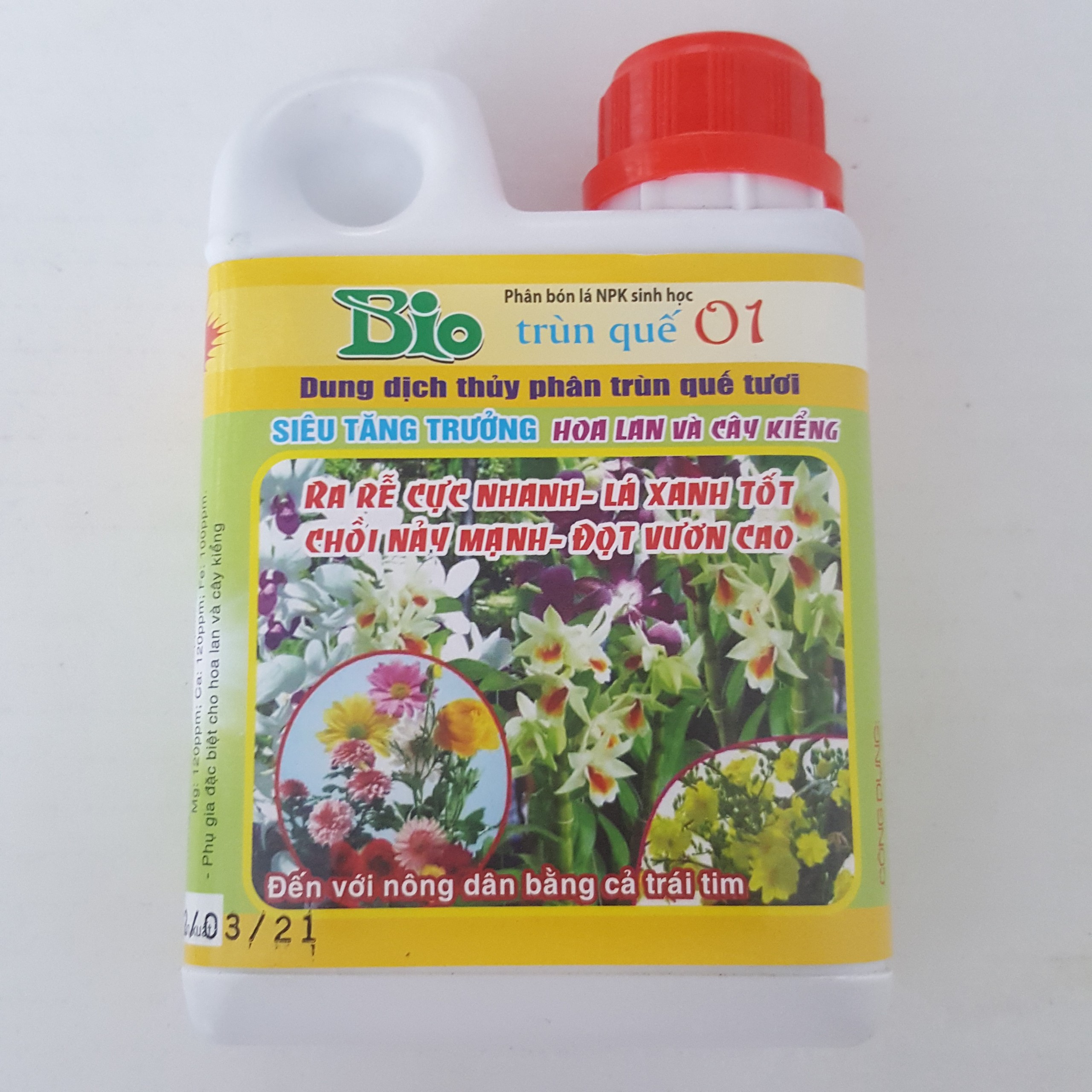 Phân bón lá NPK sinh học - Bio trùn quế 01- Siêu tăng trưởng - Chai 250ml - biotrunque01