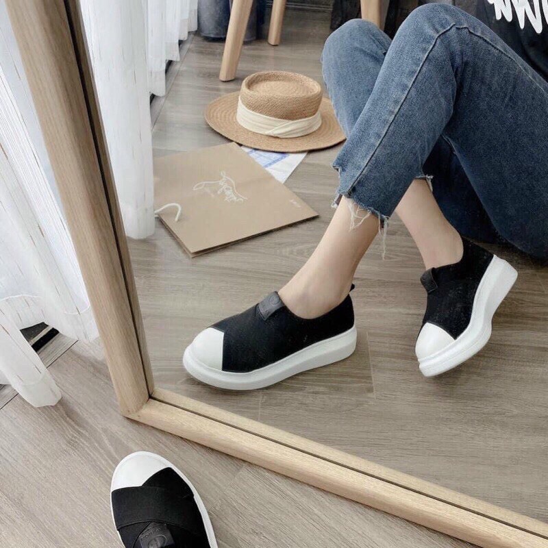 [Tặng dây giày] Giày Lười Chun Chéo