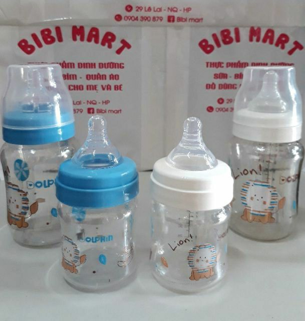 Bình sữa Dolphin cổ rộng 160ml/ 240ml