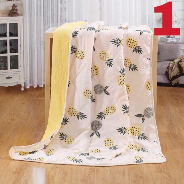 Chăn cotton đũi hè thu cho bé kích thước 1m1x1m3