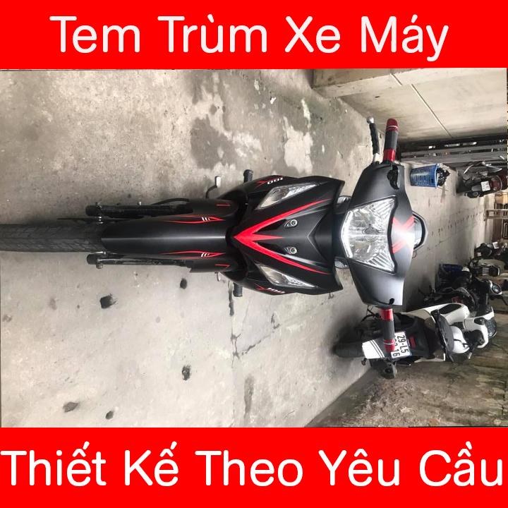 Tem Trùm Wave RSX Đen Nhám Viền Đỏ