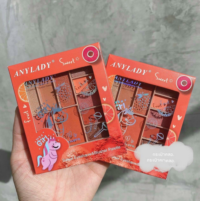 Phấn mắt Anylady 10 ô có má hồng