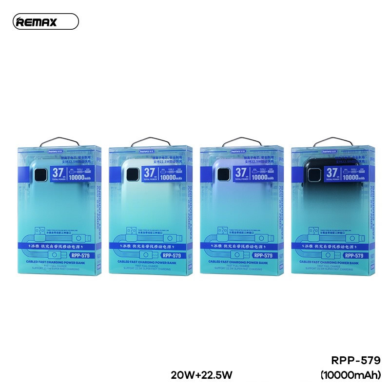 Pin dự phòng mini Remax RPP-579 10000mAh TypeC PD 20W + TypeC Cable 22.5W