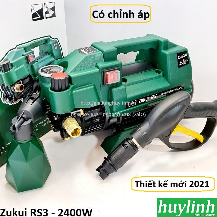 Máy xịt rửa xe chỉnh áp Zukui RS3 - 2400W - Model 2020 [Osaka]