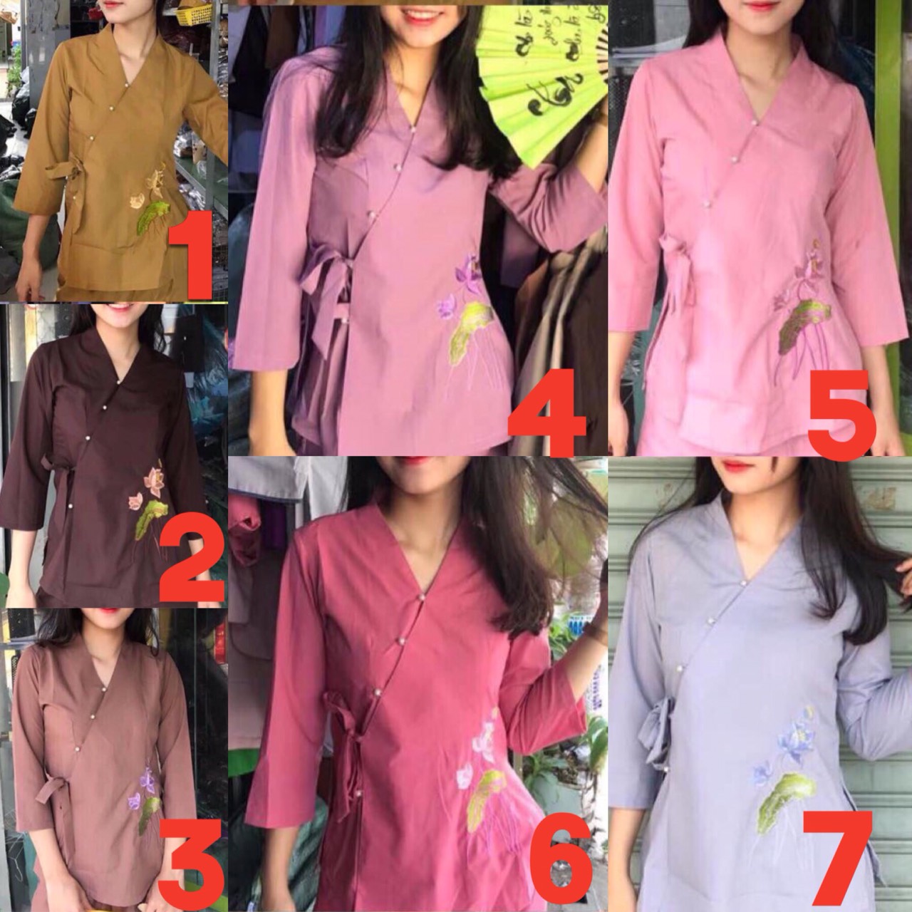 Mẫu kate cao cấp Pháp phục đi chùa K06