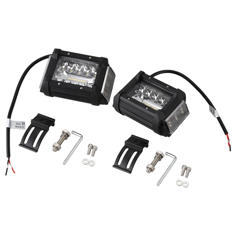 2Pcs 3.5 Inch 144W 6000K LED Work Light 12V 24V Side Luminous Light Bar Car Offroad Driving Light IP67 Waterproof