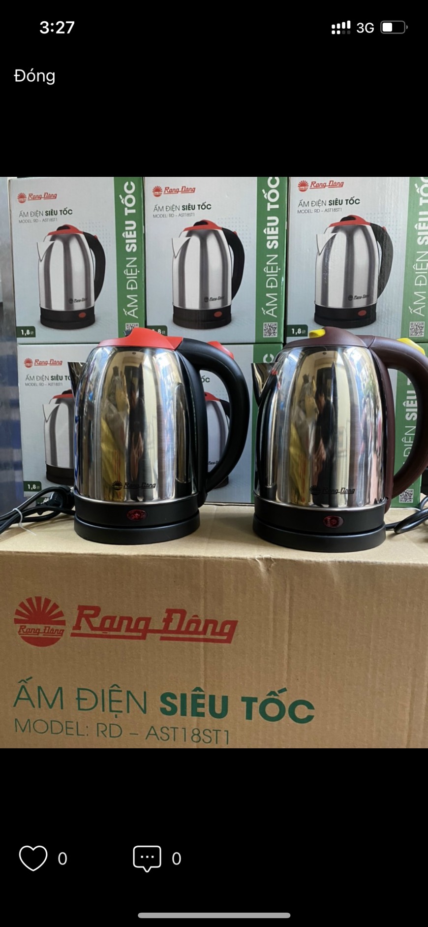 Ấm điện siêu tốc 1,8 lít - Rạng Đông (model: RD-AST18ST1)