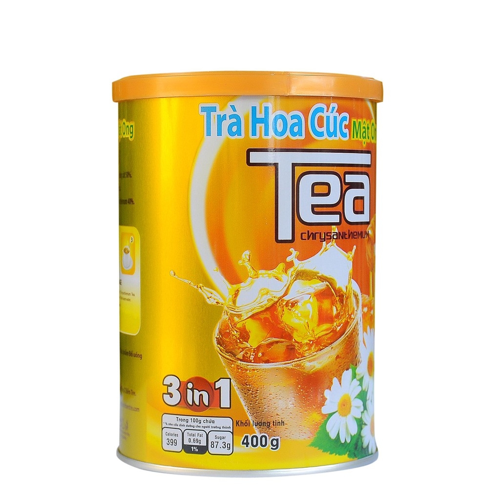 TRÀ HOA CÚC  MẬT ONG THANH BÌNH (LON 400G)- đồ ăn vặt