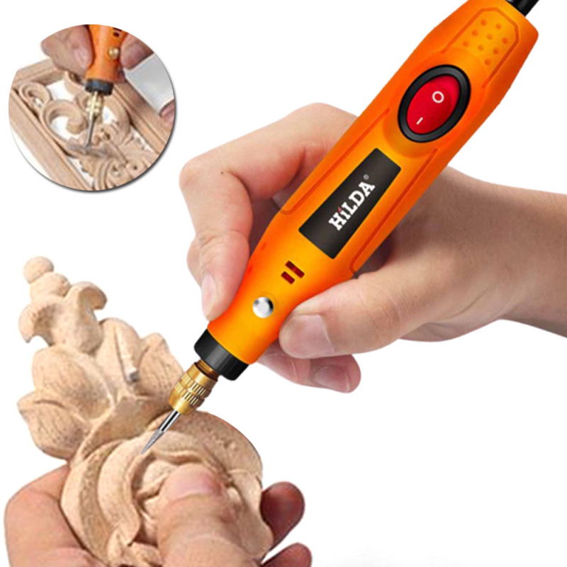 HILDA-Mini Rotary Drill Tool, 12V, Engraving Pen with Grinding Accessories Set, Mini Multifunction Engraving Pen for Dremel Tools