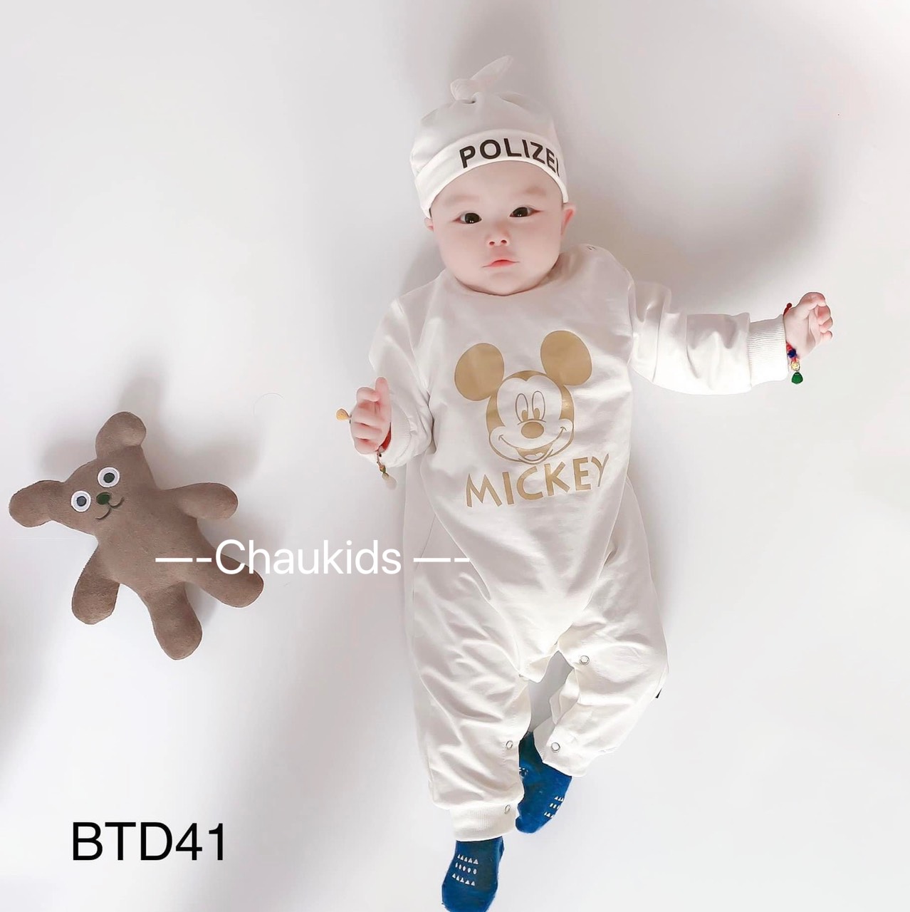 Sale body dài tay kèm mũ hình mickey dễ thương size 4-15kg