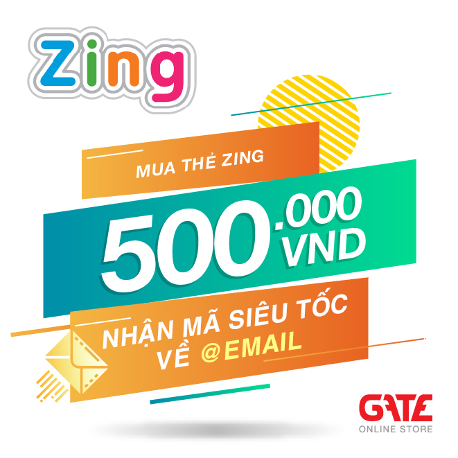 Thẻ zing 500.000 - nhận mã siêu tốc qua email