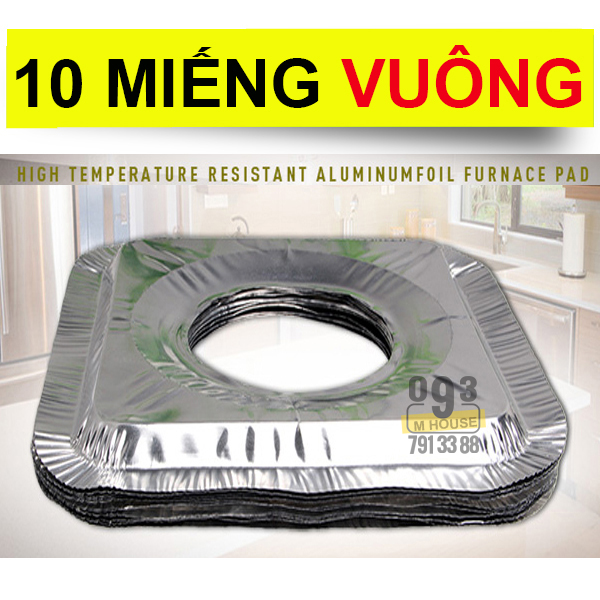 Combo 10 pcs Luminum Foil Square Gas Burner Disposable Bib Liners, Stove Burner Covers  Paper Clean