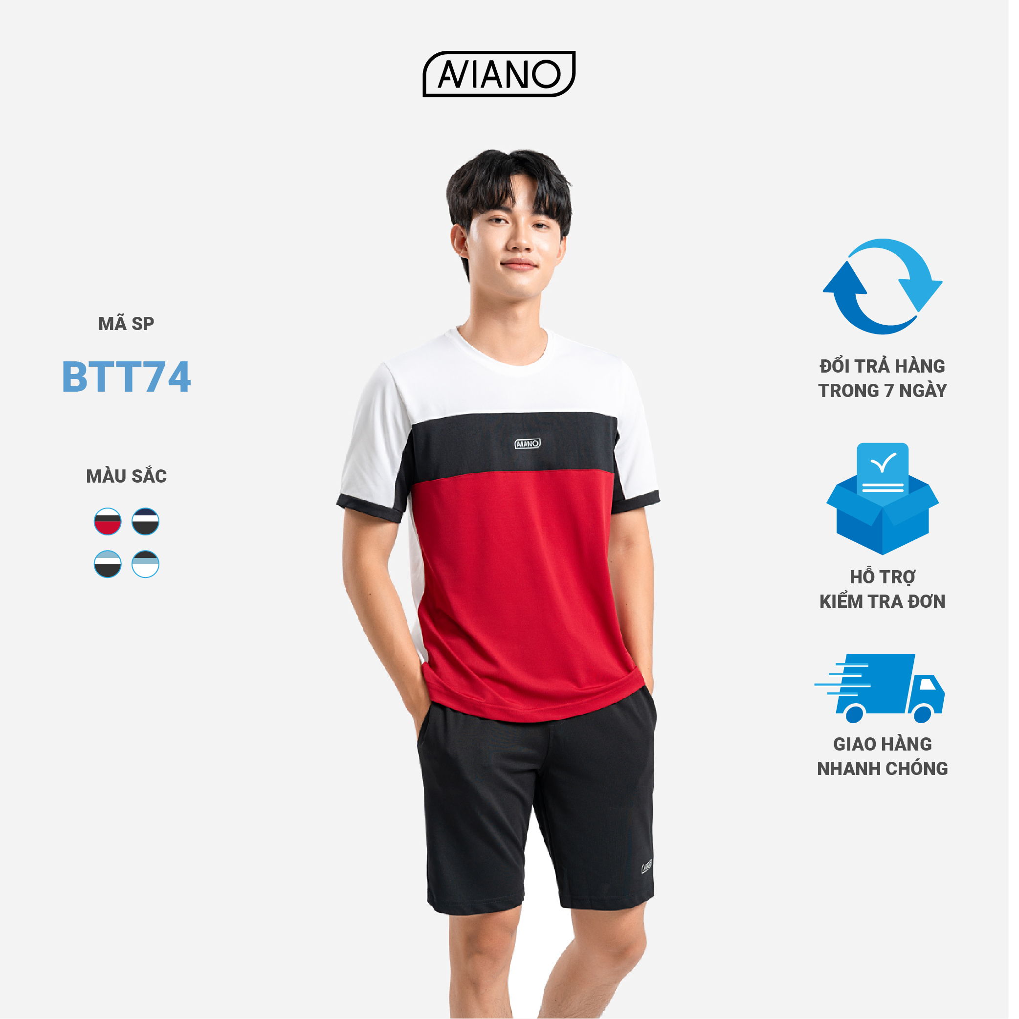 Bộ Thể Thao Nam 4 Màu Phong Cách Thiết Kế AVIANO