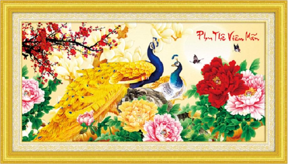 [HCM]Tranh thêu chữ thập Phu thê viên mãn DLH-222973