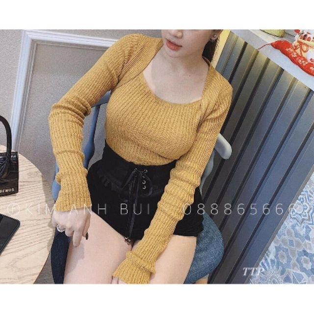 Áo thun len cổ vuông cao cấp