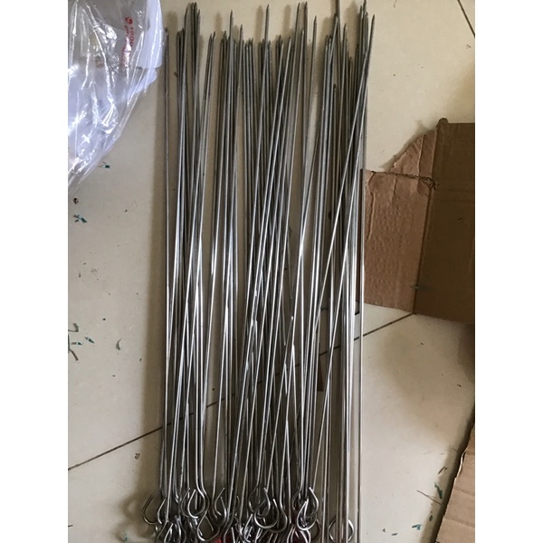 10 Xiên nướng thịt inox dài 50cm, xiên thịt inox