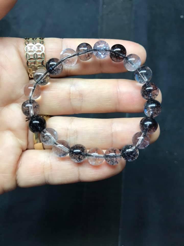 [HCM]VÒNG TAY THẠCH ANH ƯU LINH ĐEN 8LY