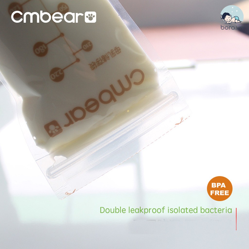 Túi trữ sữa CmBear 220ml, hộp 30 túi