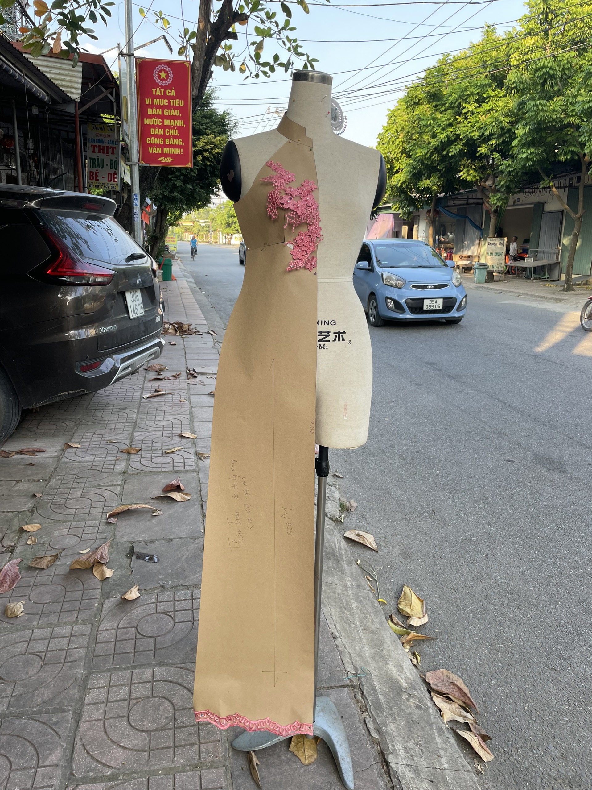 Rập áo dài ly vuông .Rập bìa sơ đồ
