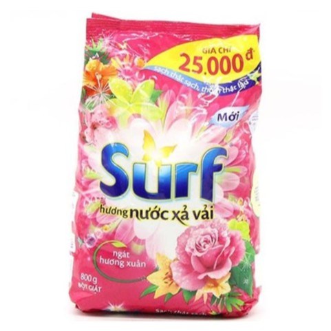 Bột giặt SURF hương nước xả vải ngát hương xuân túi 800g