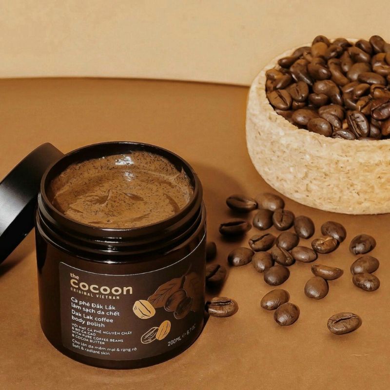Tẩy Tế Bào Chết Body Cocoon Cafe Đăk Lăk 200ml. giúp da trắng sáng hơn mỗi ngày. - mpthienduc