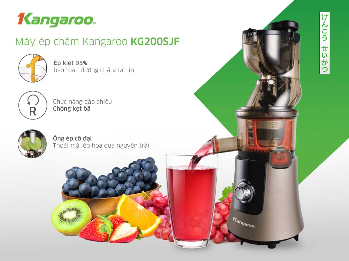 MÁY ÉP CHẬM KANGAROO KG200SJF (665ml - 200W) Hàng Chính Hãng