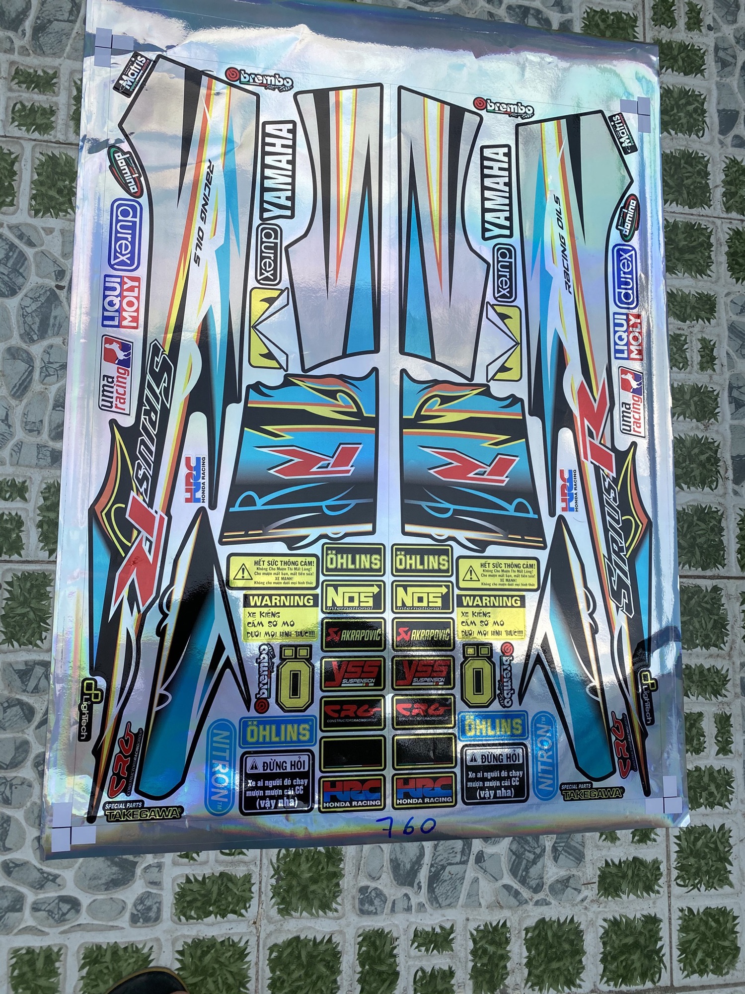 Tem rời sirius crom xanh đen